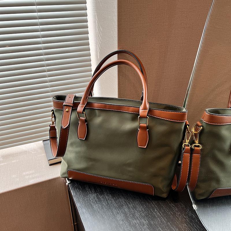 

Сумка из нейлоновой ткани большой вместимости, женская новая простая повседневная сумка-мессенджер, ретро для поездок на работу зелёный