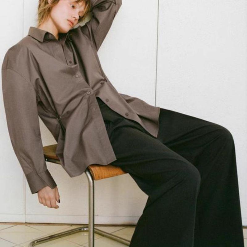 Spring New Women's Clothing Daily Commuter's All-Matching Fashion Adjustable Loose Lapel Long Sleeve Shirt 4764170