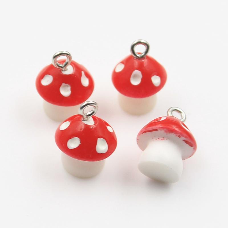 15Pcs Charms Colorful Lovely 3D Mushroom 16X12X12Mm Pendants Crafts Making Findings Handmade Jewelry Diy For Earrings Necklace