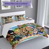 3pcs Genshin Impact characters9 pattern bedding set duvet cover set includes duvet cover &pillowcases, perfect all season bedroom decoration & gift