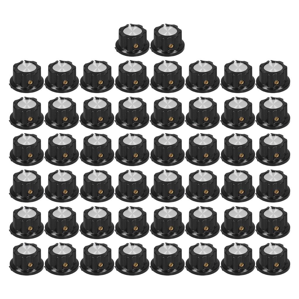 50Pcs Potentiometer Knob Engineering Plastic Brass Core Control Knobs Replacement 20mm BEMA02