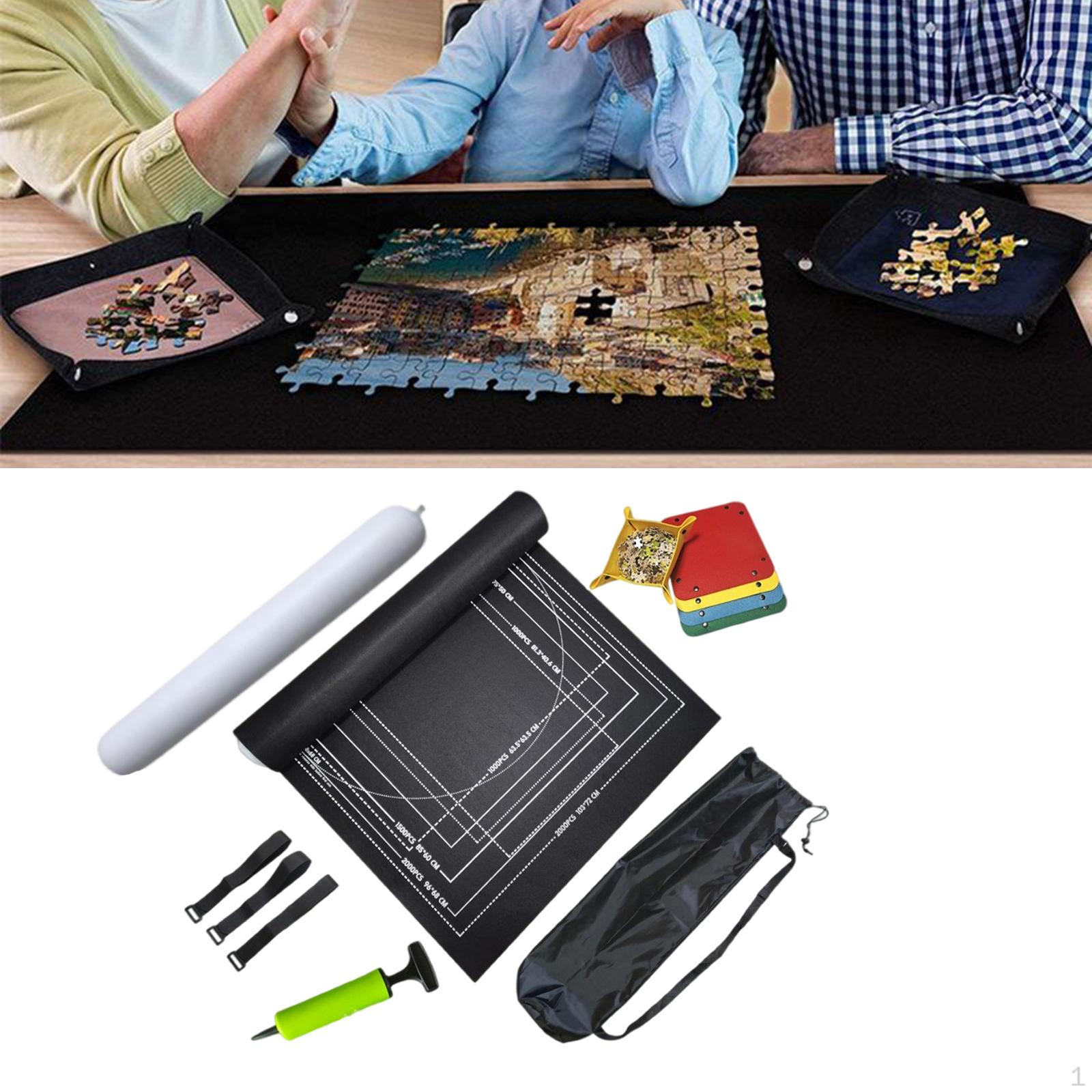 

Экономия места для хранения пазлов, хранение пазлов до 2000 деталей, коврик в рулоне войлока чёрный