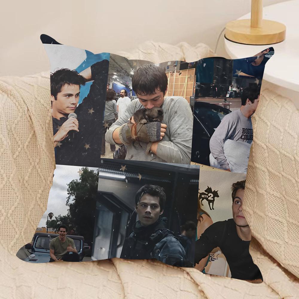 DDylan O Brien Cushion Cover Silky Short Plush Invisible Zipper Dustproof Sofa Pillow Case For Home Decor