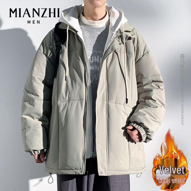 Men's Hooded Cotton Two-Piece Jacket for Spring/Autumn - Casual, Loose, Plus Size & Trendy