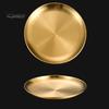 Stainless Steel Dinner Plates Round Salad Serving Plate Easy To Clean Pizza Fruit Bowl for Home Kitchen Outdoor Camping BBQ