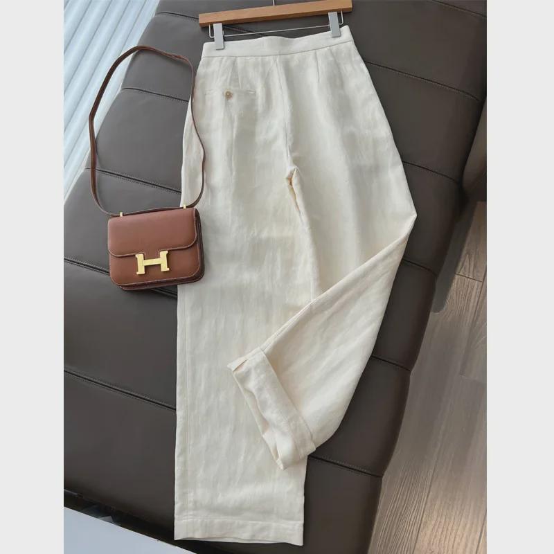 2024 Autumn Fashion Cotton-Linen Suit: Vest & Wide-Leg Pants Set