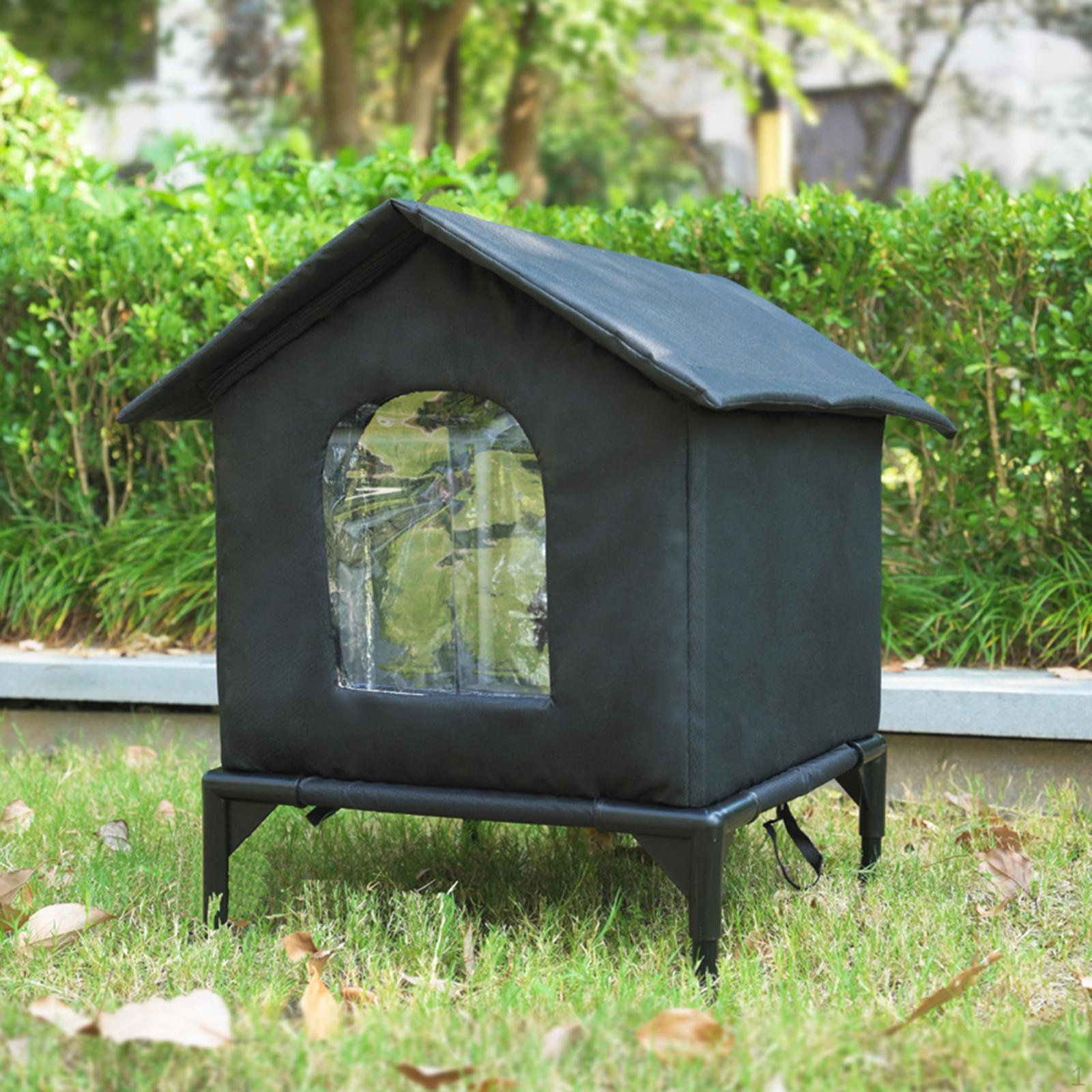 

Уличный домик для кошек Кошачья палатка Приют для бездомных на зиму Веранда Задний двор S Black