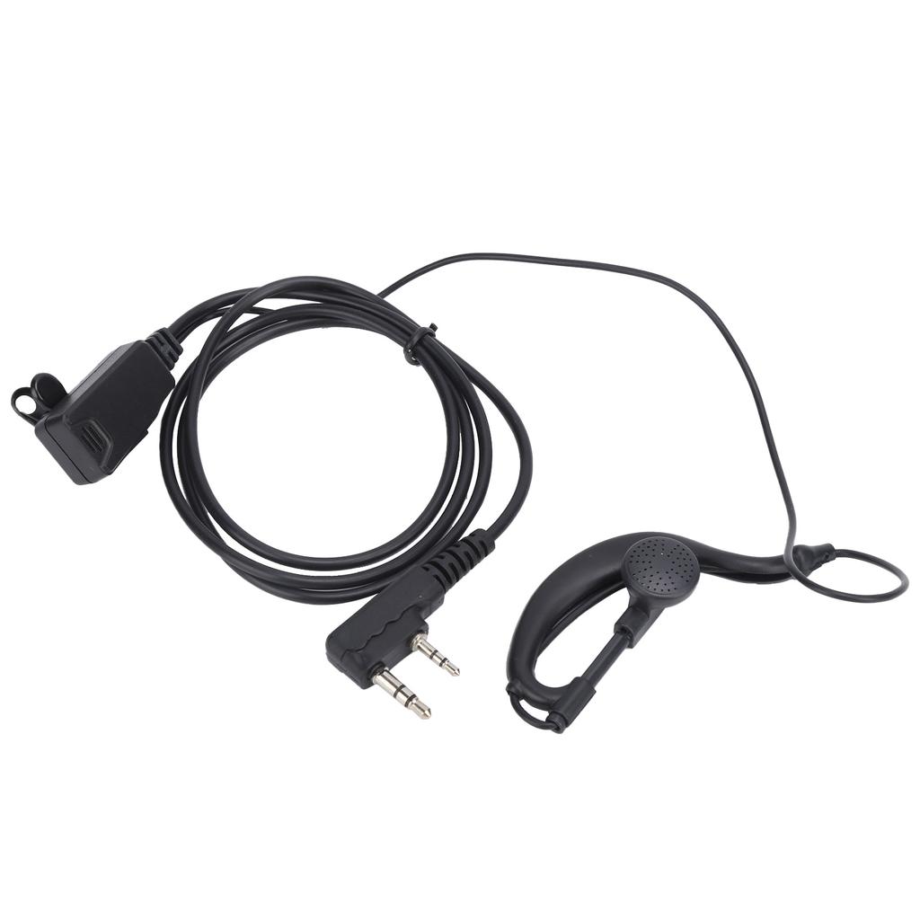 2 Way Radio Headset Universal 2Pin Headset with Collar Clip G Shape for Baofeng BF‑888S UV5R