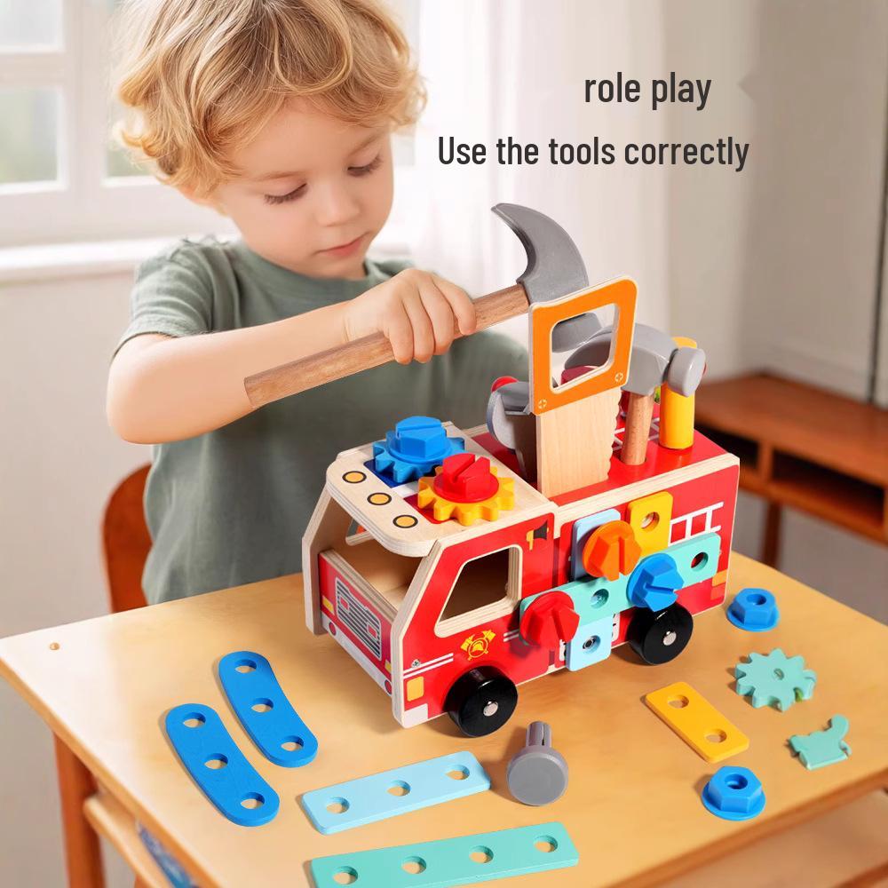 Wooden Toy Tool Set for Kids: Disassembly, Assembly, and Repair Play