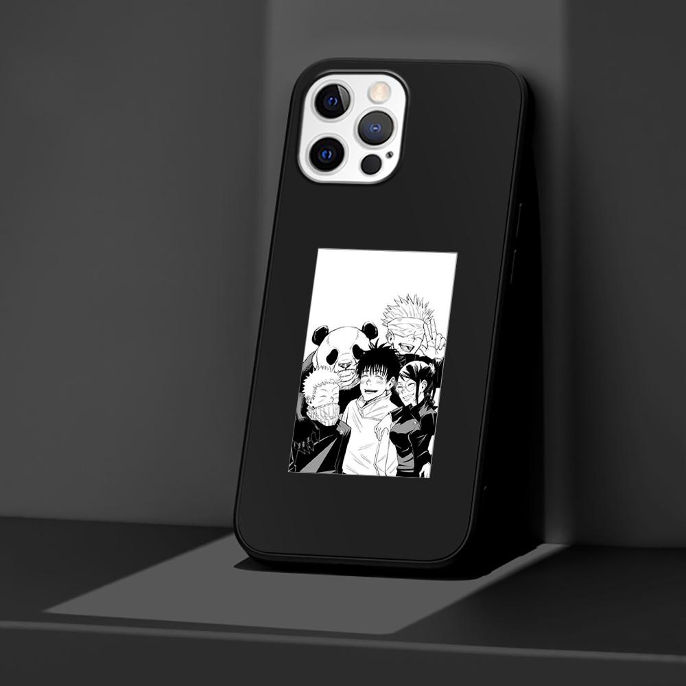 Phone Case for Apple iPhone 14 11 13 Pro Max 12 Mini XR 7 8 + SE 2020 XS 6 6s Plus 5 5s Cool Jujutsu Kaisen Silicone Black Cover