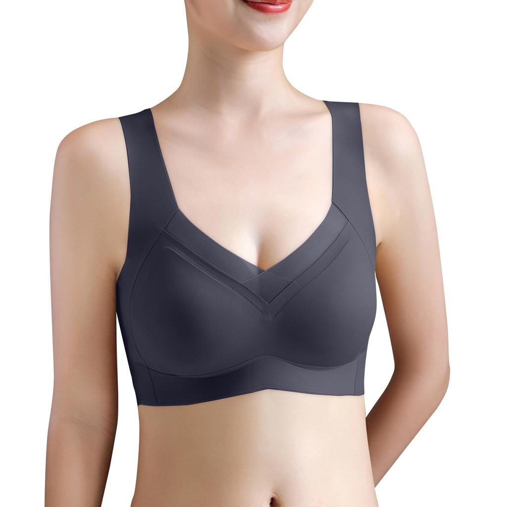 Seamless Underwear Women's Thin Large Size Bra Beautiful Vest  One-piece Fixed Cup Push-up Bra