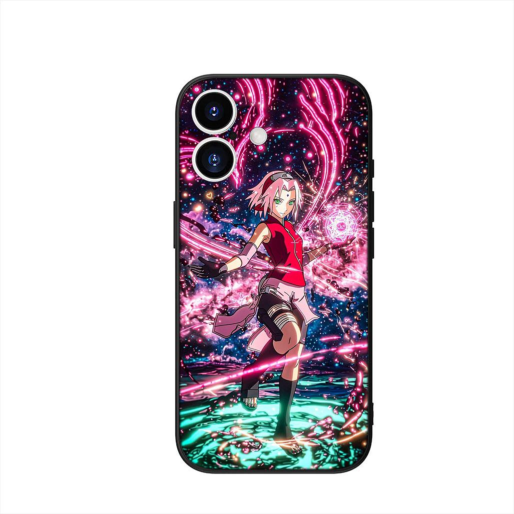 

Narutos Haruno Sakura Sasuke Phone Cover Case for Apple iPhone 17 16 15 11 Pro XS Max XR 6 7 8 Plus + SE 2020 5 16E Casing iPhone 17 Pro