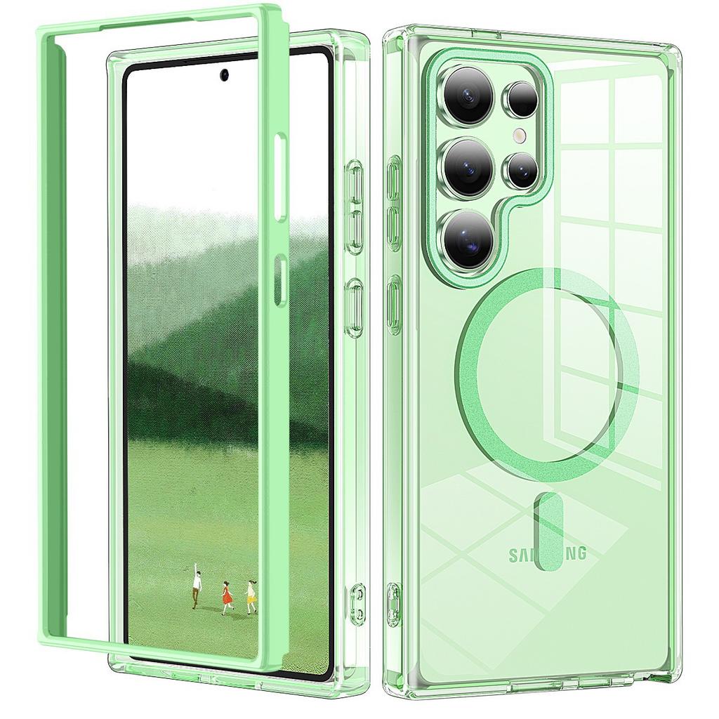 Applicable To Samsung S26Ultra 2-in-1 Magnetic Mobile Phone Case S25Ultra Transparent S24 Anti-drop Protective Case
