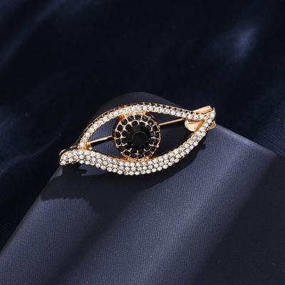 Dunkles Teufelsauge Brosche Mode Nischen Design Retro Diamantbesetztes Augen Pin Damen Korsage Neu