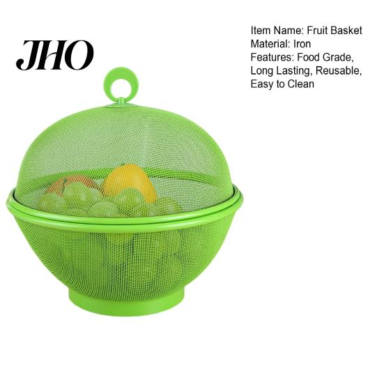 Cesto Scolapasta Multiuso Grande Capacità Rete Frutta con Coperchio Ciotola Anti-Mosche Facile da Pulire Lavastoviglie Sicura Coperchio Ventilato Supporto Espositore