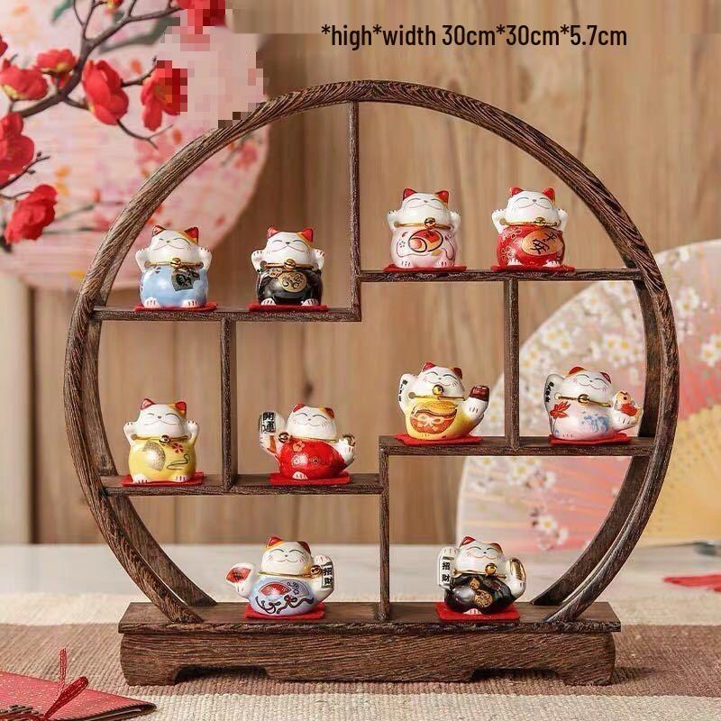 Ceramic Lucky Cat Ornament for Home Decor, Living Room, and TV Cabinet