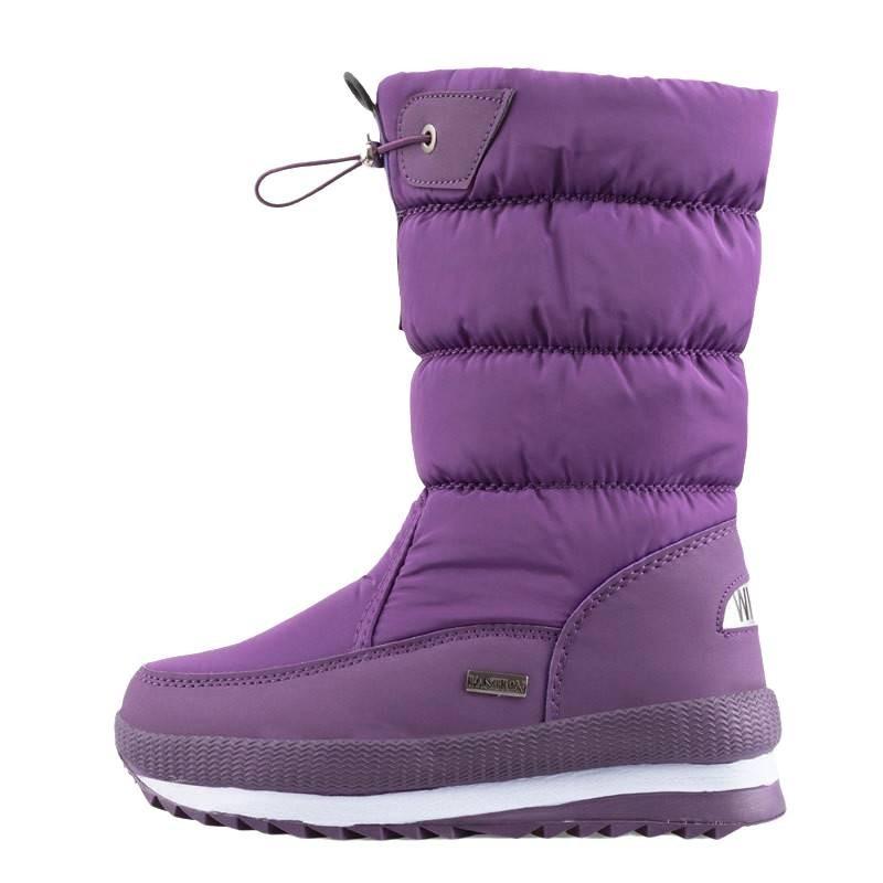 Gemütliche Warme Winter Schneestiefel Für Damen Rutschfeste Mittelhohe Plüschstiefel