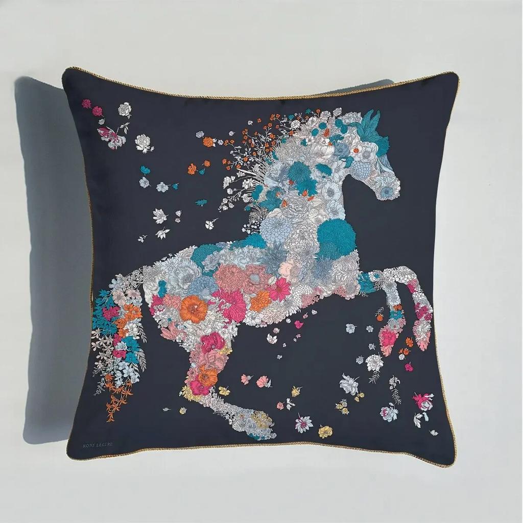 40/45/50/60cm Throw Pillow Polyester Cushion Cover Print Palace Rose Horse Pattern Sofa Couch Pillows for Home Decor Pillowcase