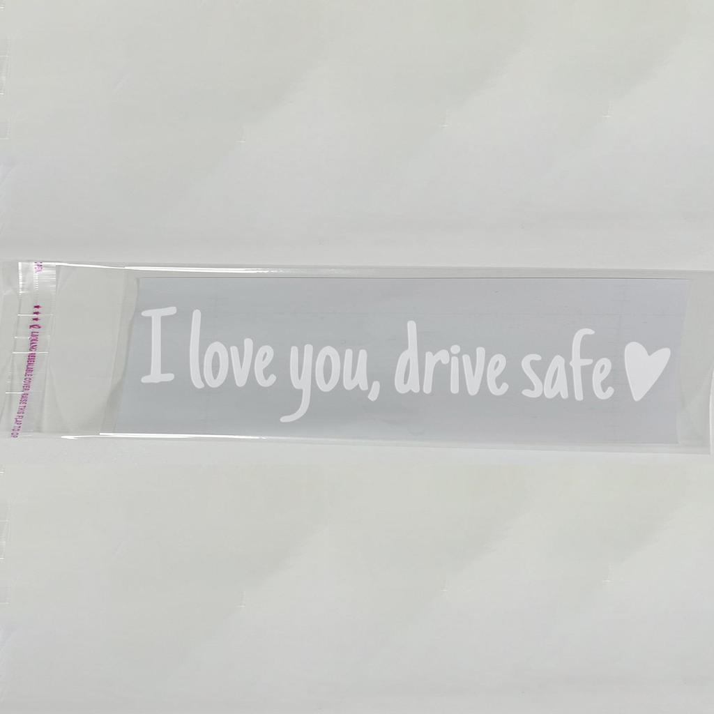1pcs Car Mirror Stickers I Love You Drive Safe Emblem Labels For Truck Bumper Vehicles Exterior Decor Decals With Heart Shape