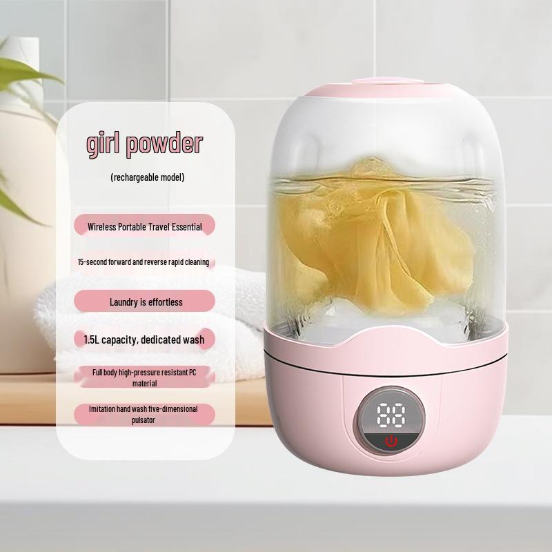 Portable Mini Washing Machine: Wireless, Compact for Underwear & Socks