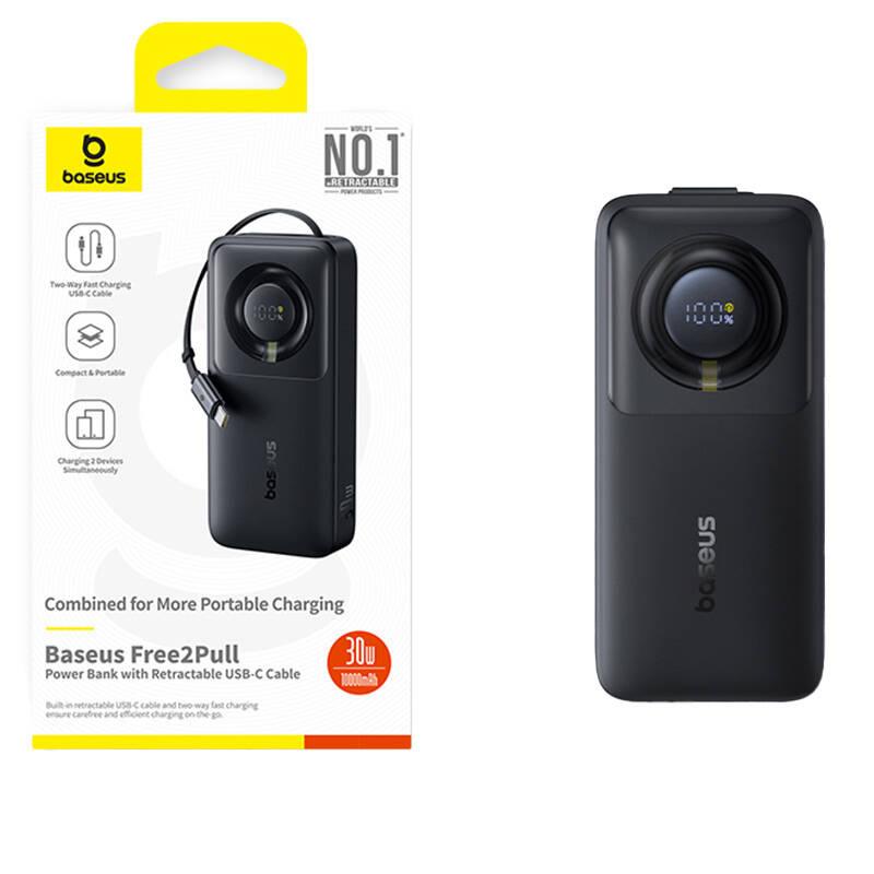 Powerbank Baseus Os Free2Pull 10000Mah 30W +Kabel (Czarny)