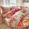 Vintage Style Garden Flower Duvet Cover Set Vibrant Pattern Zipper Quilt Cover with Pillowcases Bedding Set for All Season