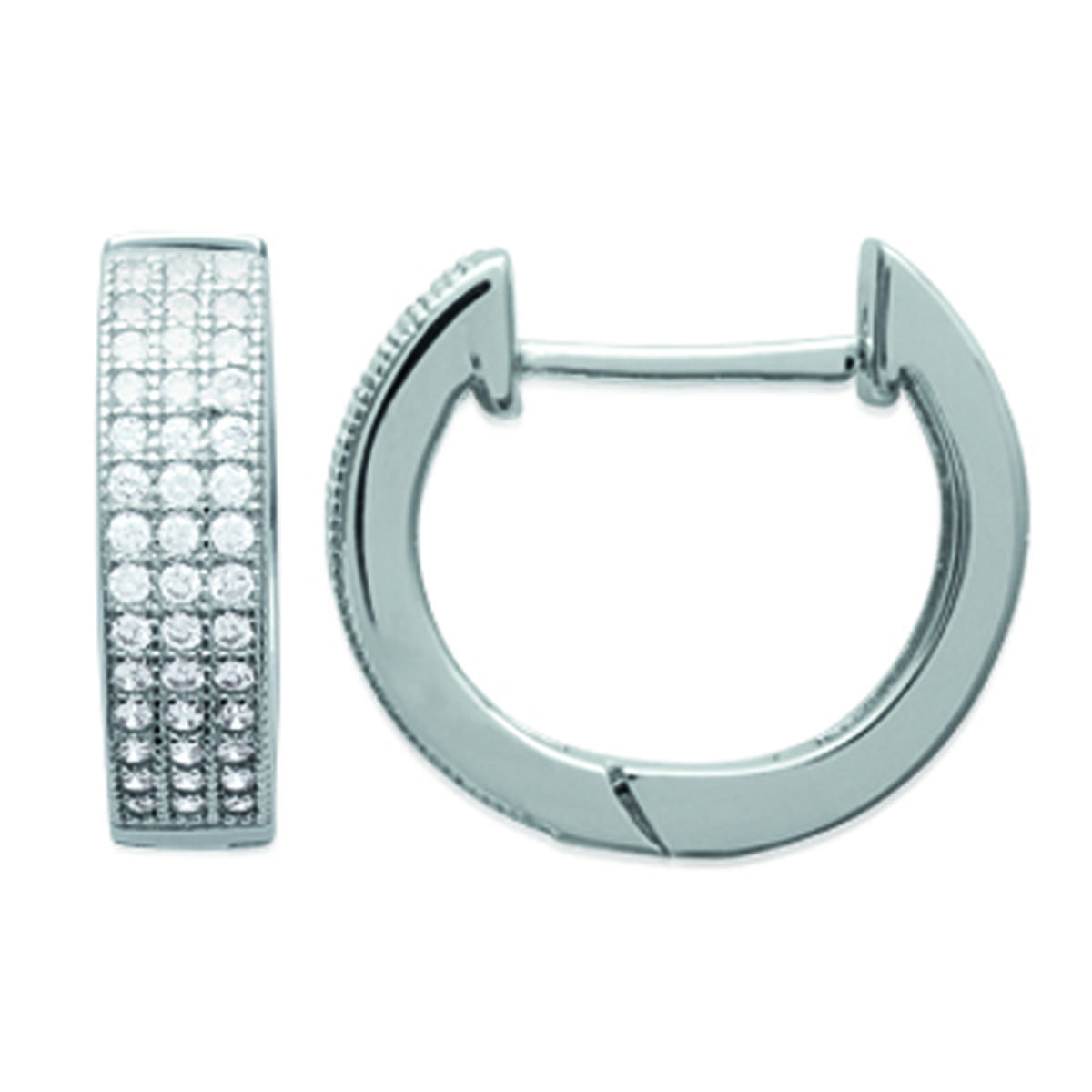 

Les Trésors De Lily [L3718] - Серебряные серьги-кольца Sissi Белое серебро (родированное покрытие) - 15x3 мм