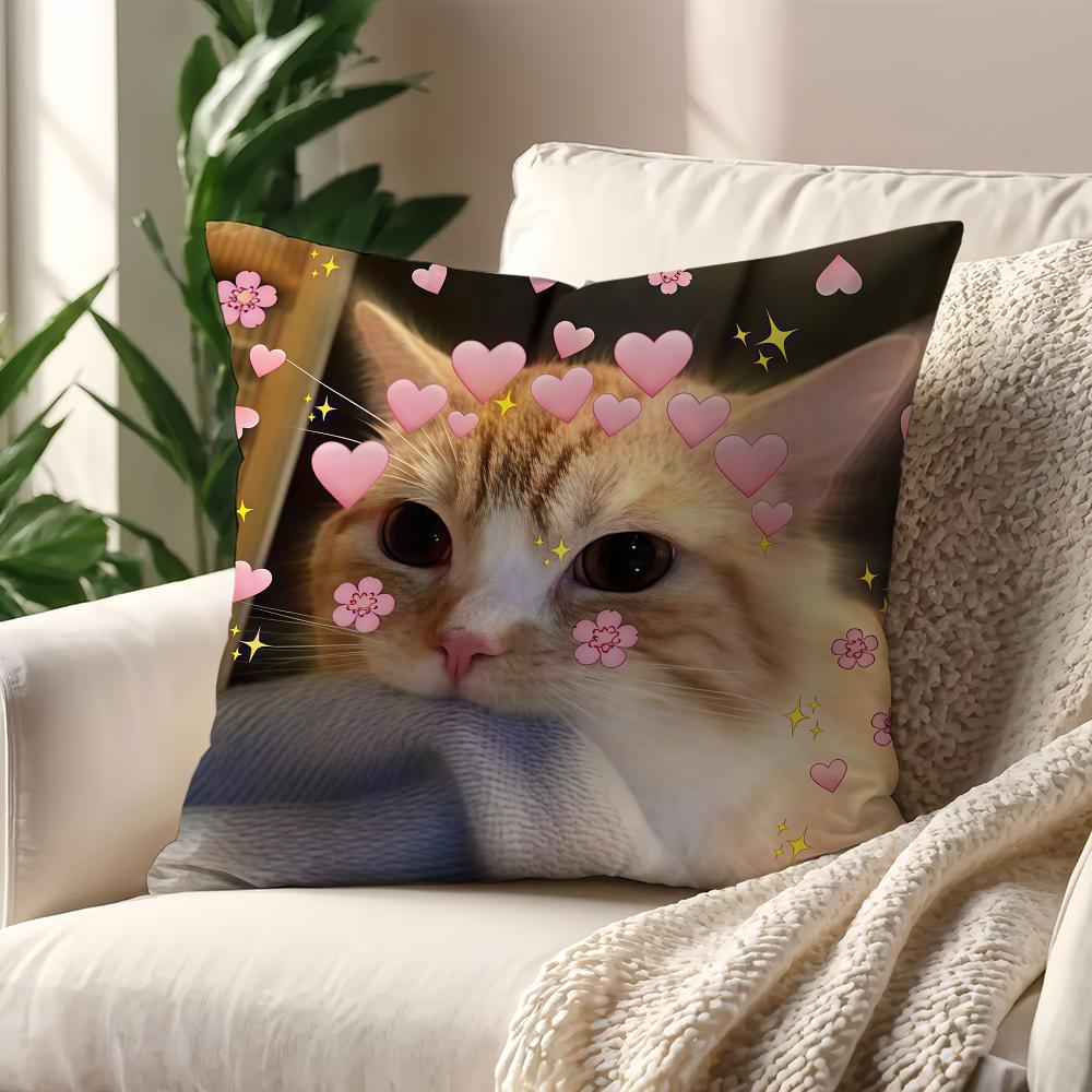 Funny Cat Memes cushion cover For Pillow Printing Sofa Decoration Home Car Room Coffee Shop Office Nordic Simplicity