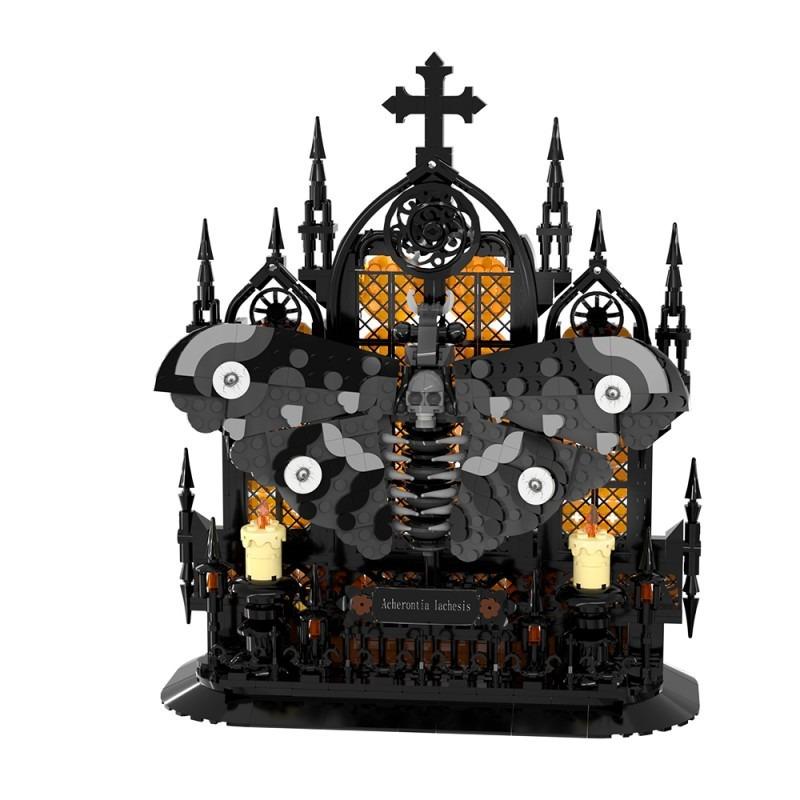 NEW Gothic Death‘s Head Moth Building Blocks Demon Moth with Skull Skeleton Horror Insects Specimen DIY Bricks Toy Adult Gift