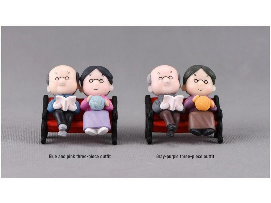 Miniatur Bonsai Sukkulenten Kuchenfigur - Thema Großeltern & Schwiegereltern