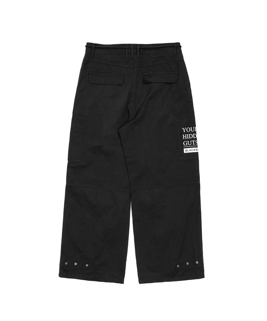BLACKBLOND Vividi Hidden Guts Logo Wide Cargo Pants (Black)