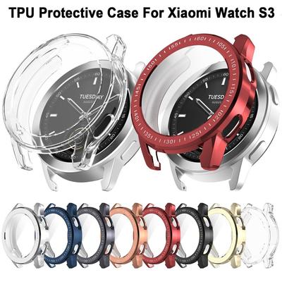Celoplošný ochranný kryt Nárazník Měkké TPU pouzdro Pro Xiaomi Watch S3 Chránič obrazovky Příslušenství