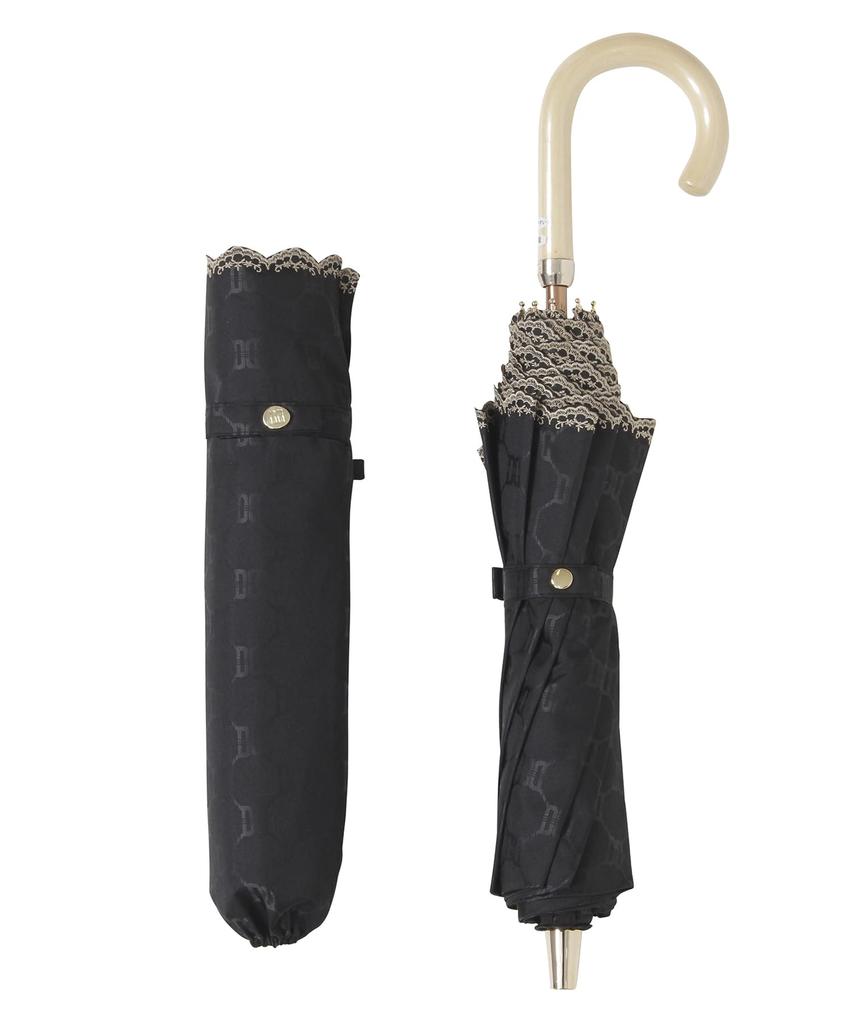 DAKS Folding Sun Rain and Shine Heat Light Made in Rain Easy Jacquard Black [Moonbat] Umbrella, Parasol, Umbrella, Umbrella, Shielding, 100% Blocking,