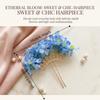 Headdress Bohemian Simulation Flower Hair Fork Sweet Cloth Flora Hair Stick Headwear Iron Side Clip Female