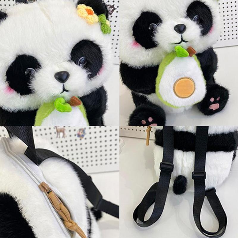 Cartoon Panda Plush Large Capacity Multi Purpose Backpack Student Children Comfort Schoolbag