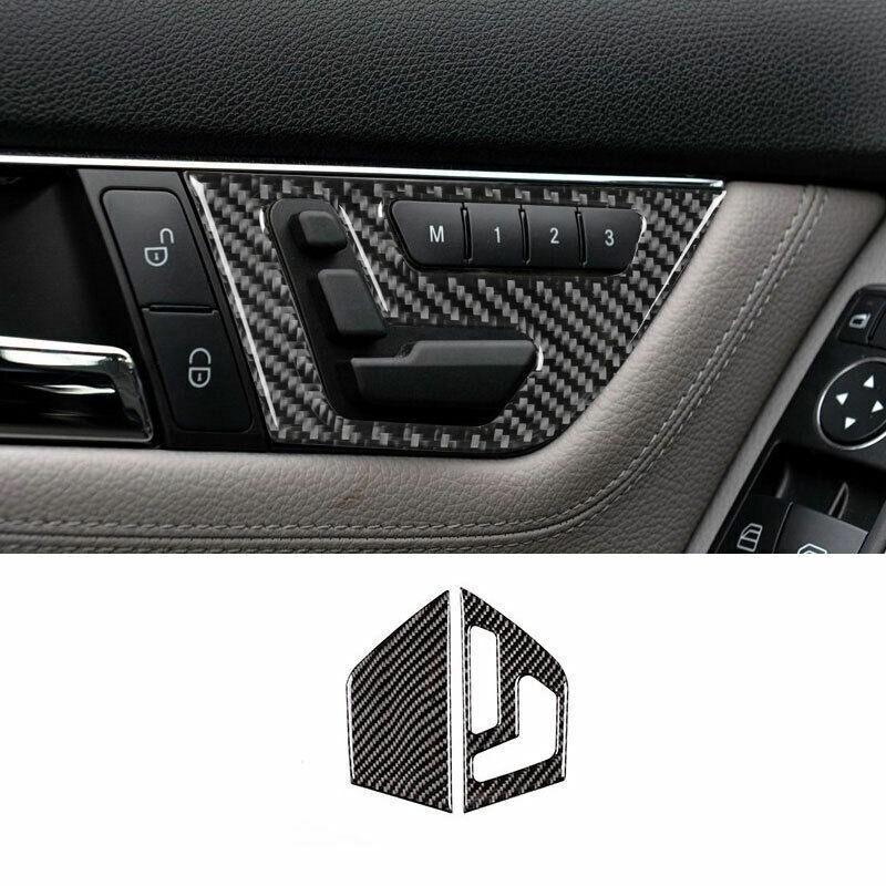 For Benz 2007-2014 C-Class Real Carbon Fiber Dashboard Frame Decor Cover Trim 2X