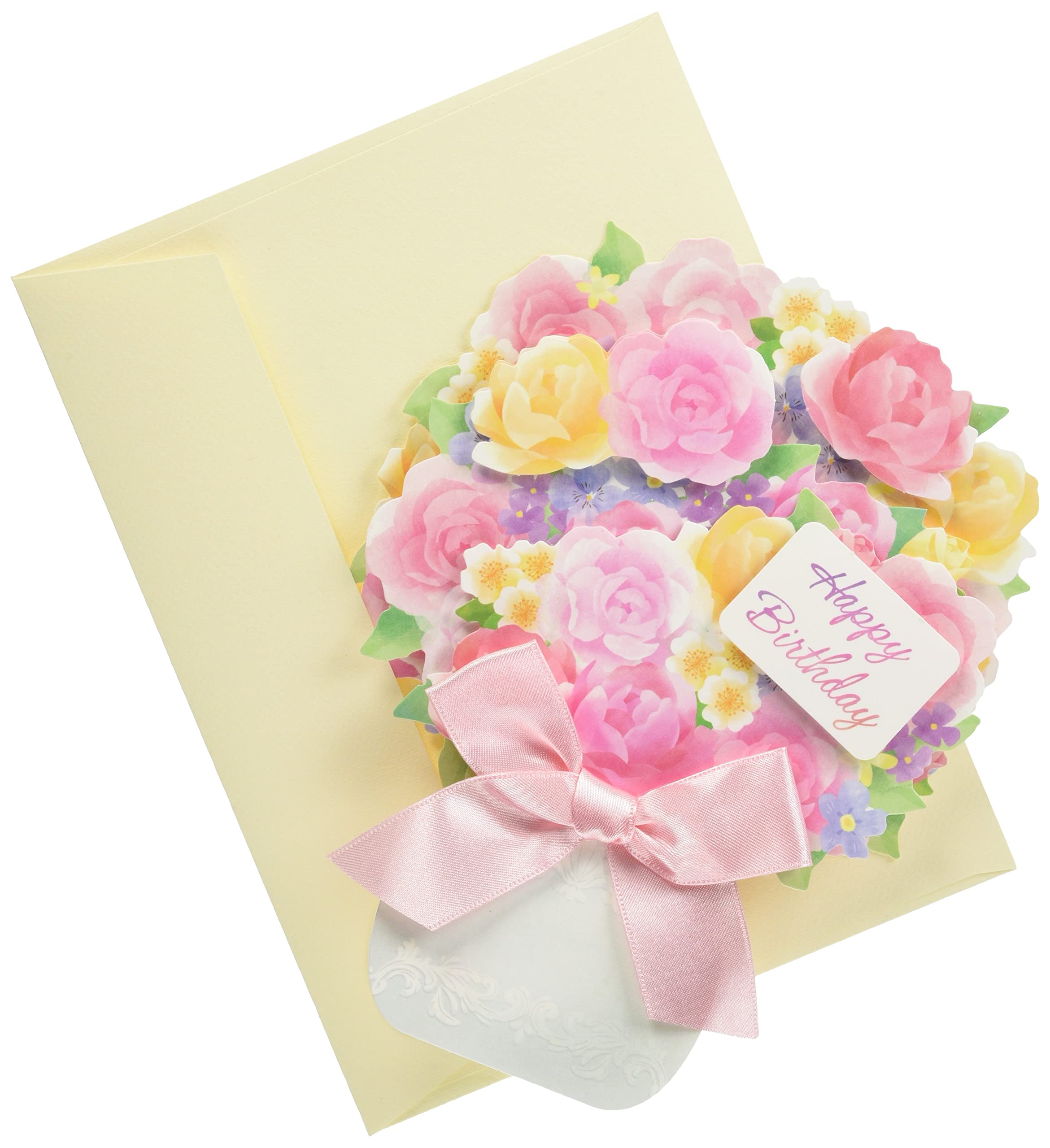 Sanrio Birthday Colorful Flower Arrangement in a 428493 Card, Vase, BD67-0, Large, 367,