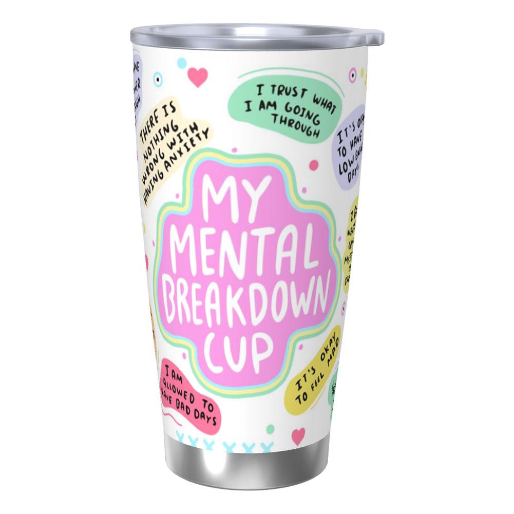 20 Oz Stainless Steel Tumbler Insulated Thermos Double-sided Print Travel Coffee Mug with Lid for Home Office Or Car