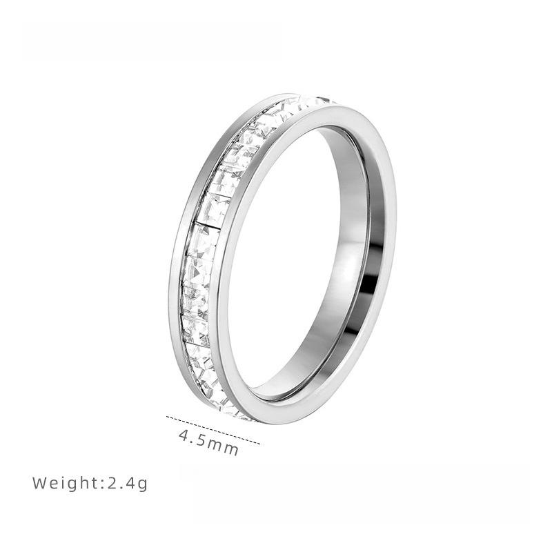 Cub de Zahăr Țigănesc Plin de Inele cu Diamante Inele din Oțel Titan Modă de Navetă Nu Se Decolorează Inel de Cuplu