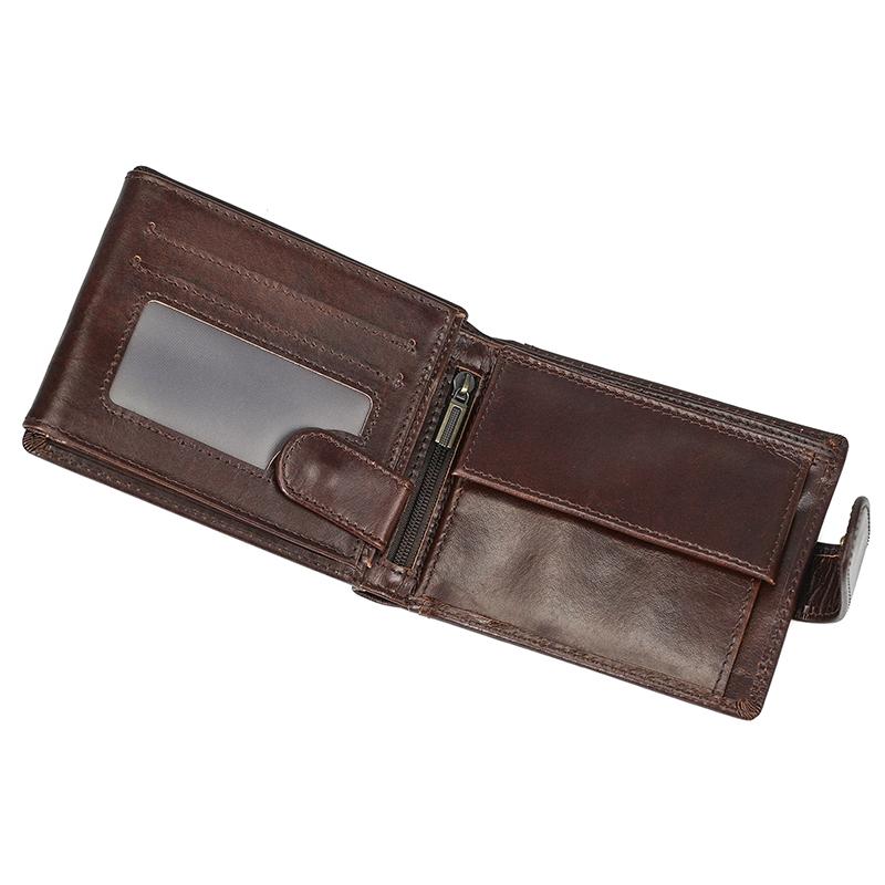 Trifold Men's Leather Wallet Genuine Leather Male Short Purse Real Cowhide Man Leather Wallets 3 Folds Card Holder Coin Purse