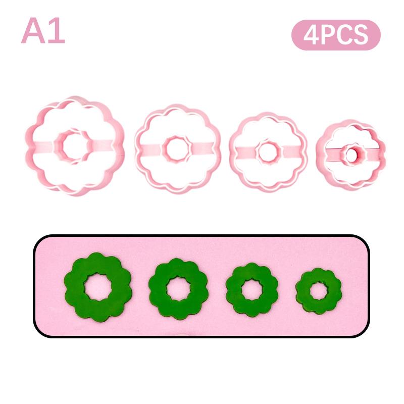 Christmas Tree Wreath Polymer Clay Cutters Earrings Necklaces Pendant Soft Clay Mold Diy Hand Tool Jewelry Cutting Die Molds