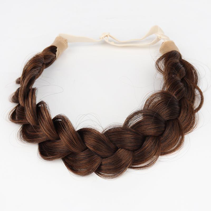 1 Pcs Synthetic Premium Adjustable Handmade Wig Braided Elastic Band Hair  Braiding Hair Headband Headwear For Women