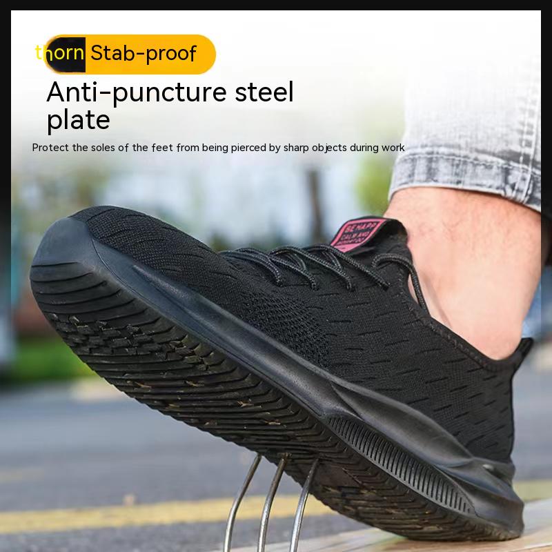 All-Season Casual Safety Footwear For Men Breathable Work Sports Shoes Steel Toe Anti-Puncture Anti-Smash Work Safety Shoes