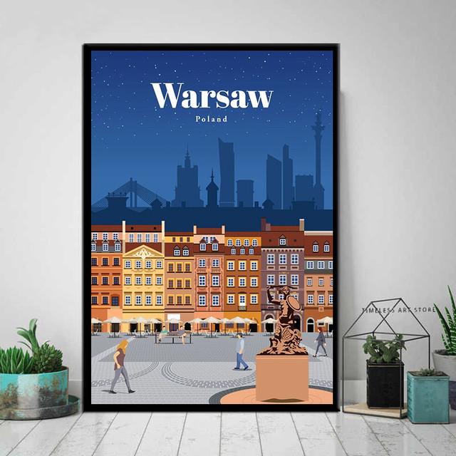 Tokio Ottawa Praha Mapa města Sydney Vintage Vintage Cestování Klasický plakát olejomalba Domácí obývací pokoj