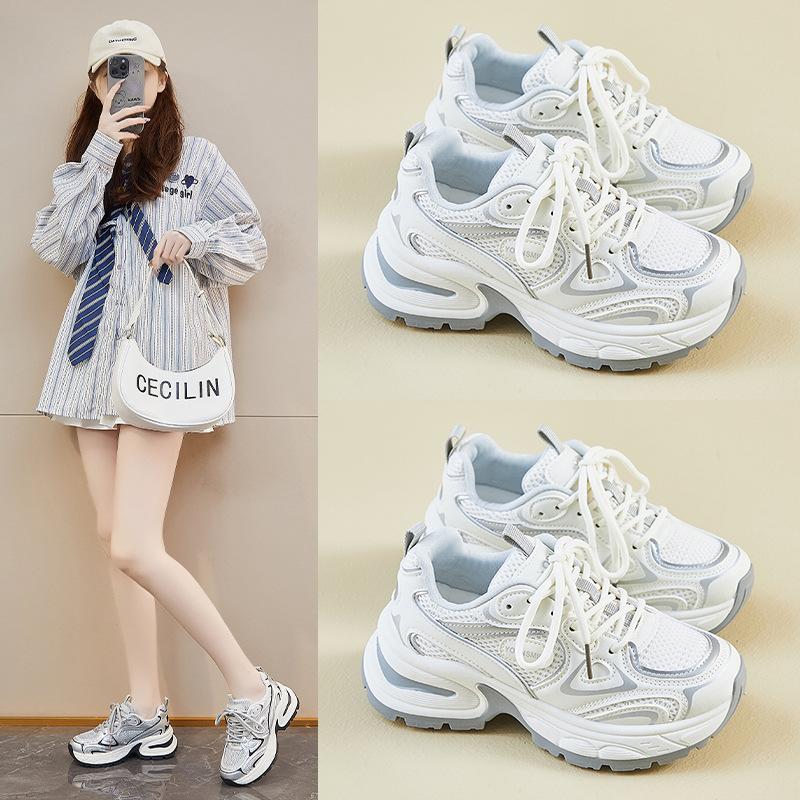 Pantofi noi de tată pentru femei în primăvară Pantofi sport de alergare casual pentru studenți Înălțime talpă groasă