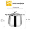 304 Stainless Steel Large Capacity No-Overflow Soup Pot for Home & Commercial Use