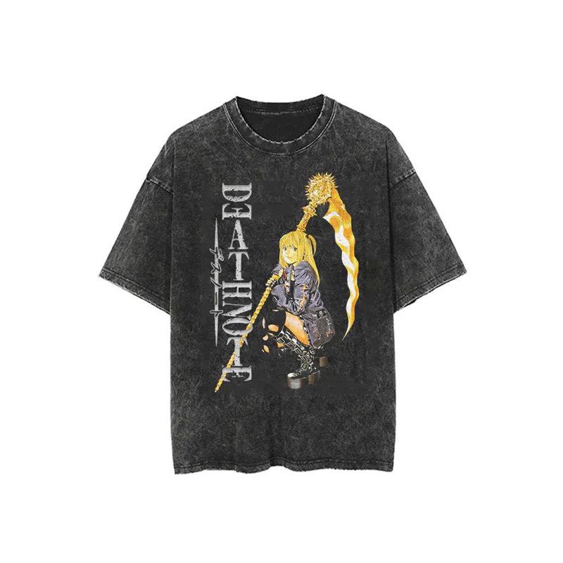 Vintage Washed Anime Print Men’s Harajuku T-Shirt