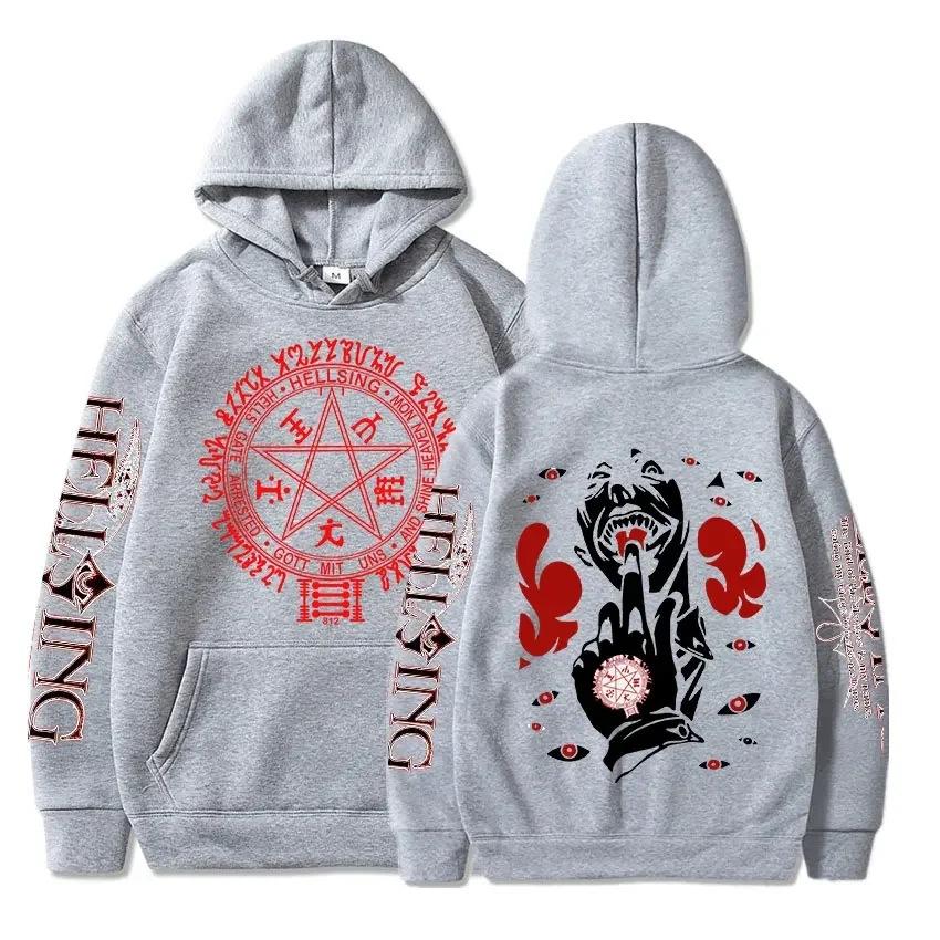 Anime Hellsing Hoodies Manga Print Hooded Men Women Clothes