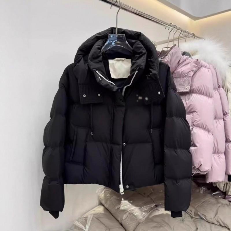 Womens Thick Short Puffer Jacket With Hood Warm Winter Cotton Coat Small Stature Solid Color Casual Outerwear