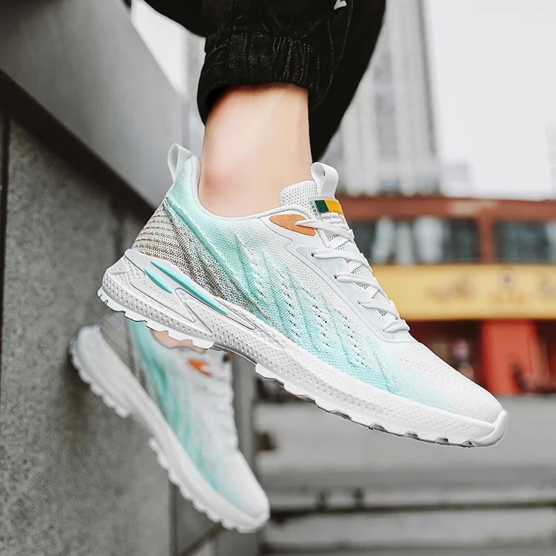 Fashion New Casual Training Sneaker Men's Fashion Trend Running Lace Up Lightweight Breathable Mesh Vulcanized Shoes Tenis Masculino